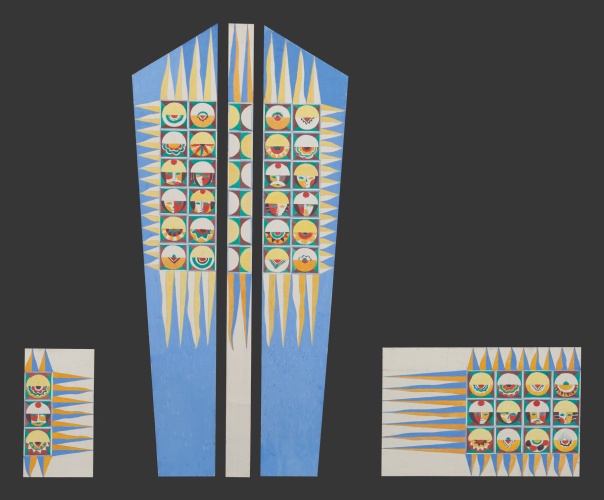 Sketch for the mosaic panno “Structures” (Belarus), 1978, Gouache on paper, 52х63